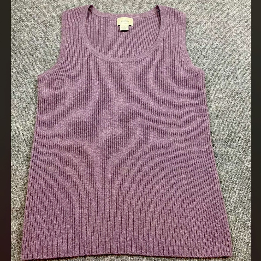 Neiman Marcus Cashemere V-Neck Tank Top Sweater